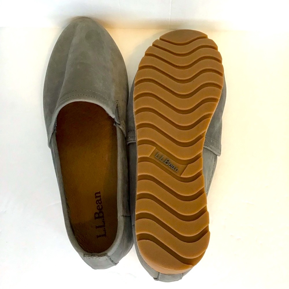 L.L. BEAN Women's SEDONA Nubuck Leather Lakewashed Gray Slipon Loafers 11 NEW - Picture 5 of 6